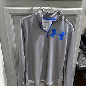 Under Armour Kids Gray and Blue Long Sleeve Shirt